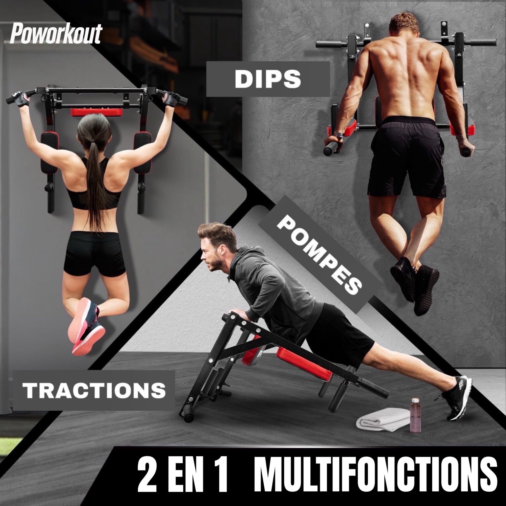 Poworkout Barre 2 en 1