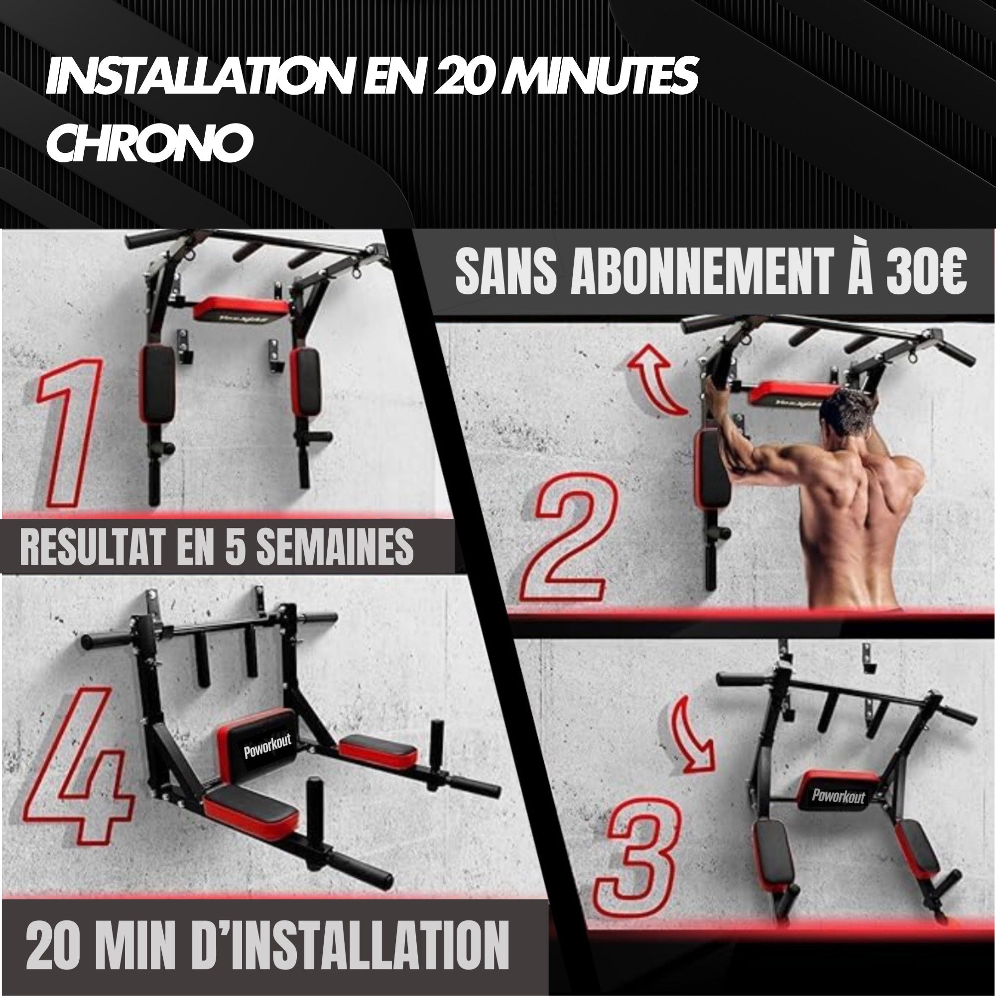 Poworkout Barre 2 en 1